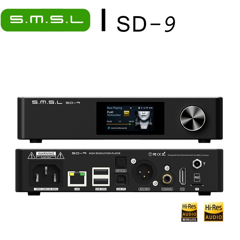 SMSL SD-9  ս   Ʈ ̵ ÷̾, ̺ MQA HIFI Ʈũ SD9  DSD ũž 